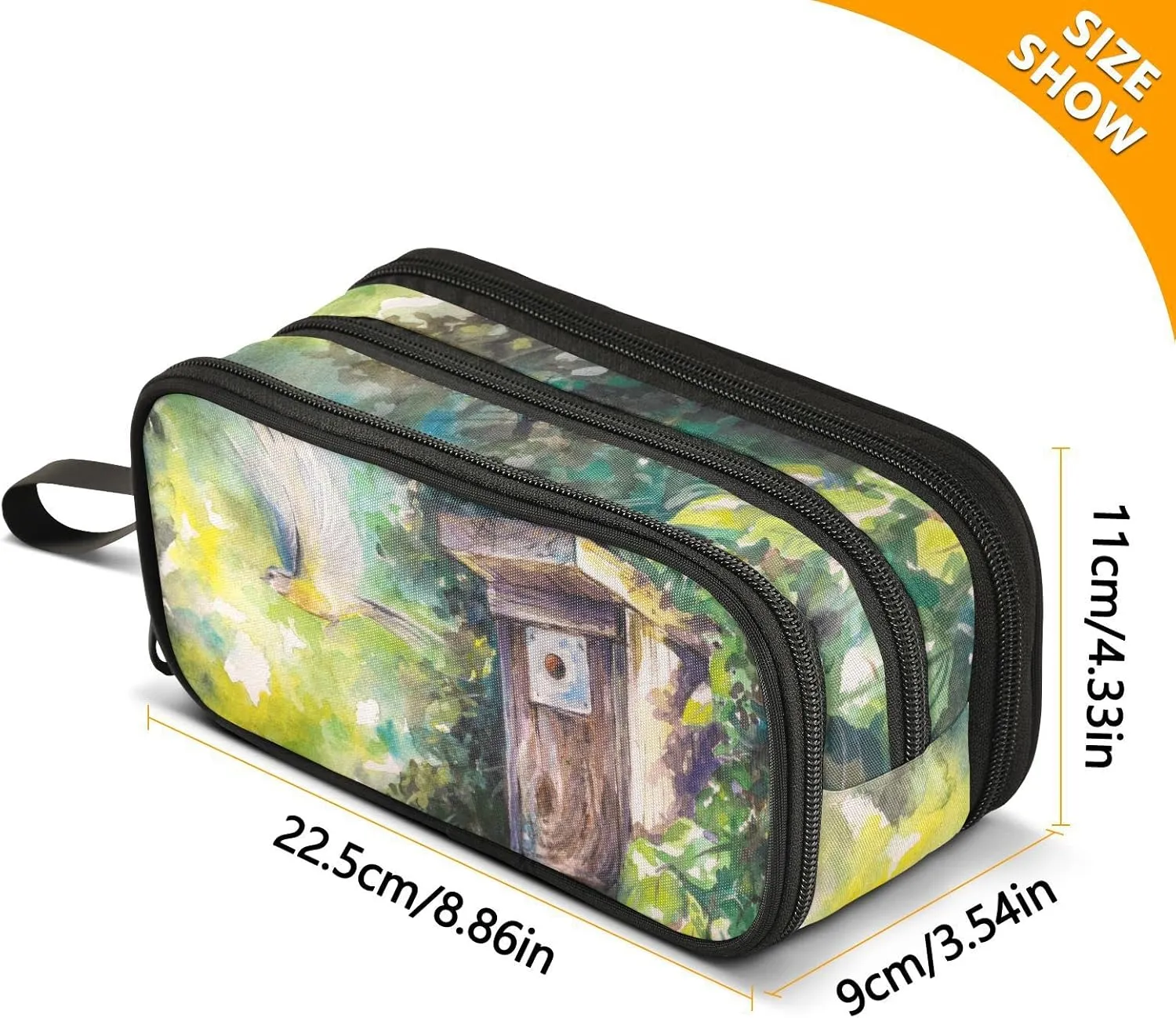 Bird Large Capacity Pencil Case Pencil Pouch Office School Large Storage Pen Bag 3 Compartment pencil box for Adults School Teen Girl Boy Men Women