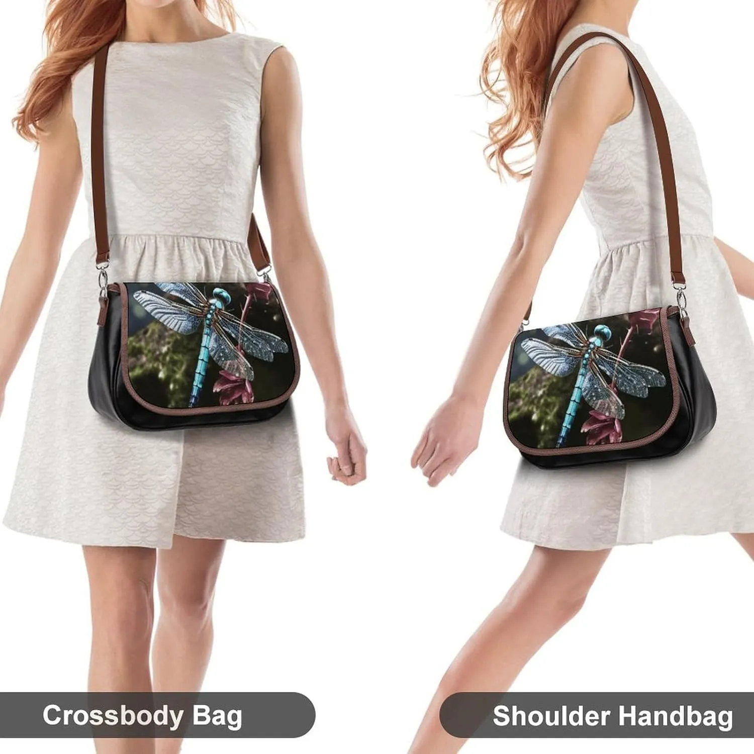 Black And White Cow Print Crossbody Bags for Women Travel Shoulder Bag Small Leather Cross Body Handbags