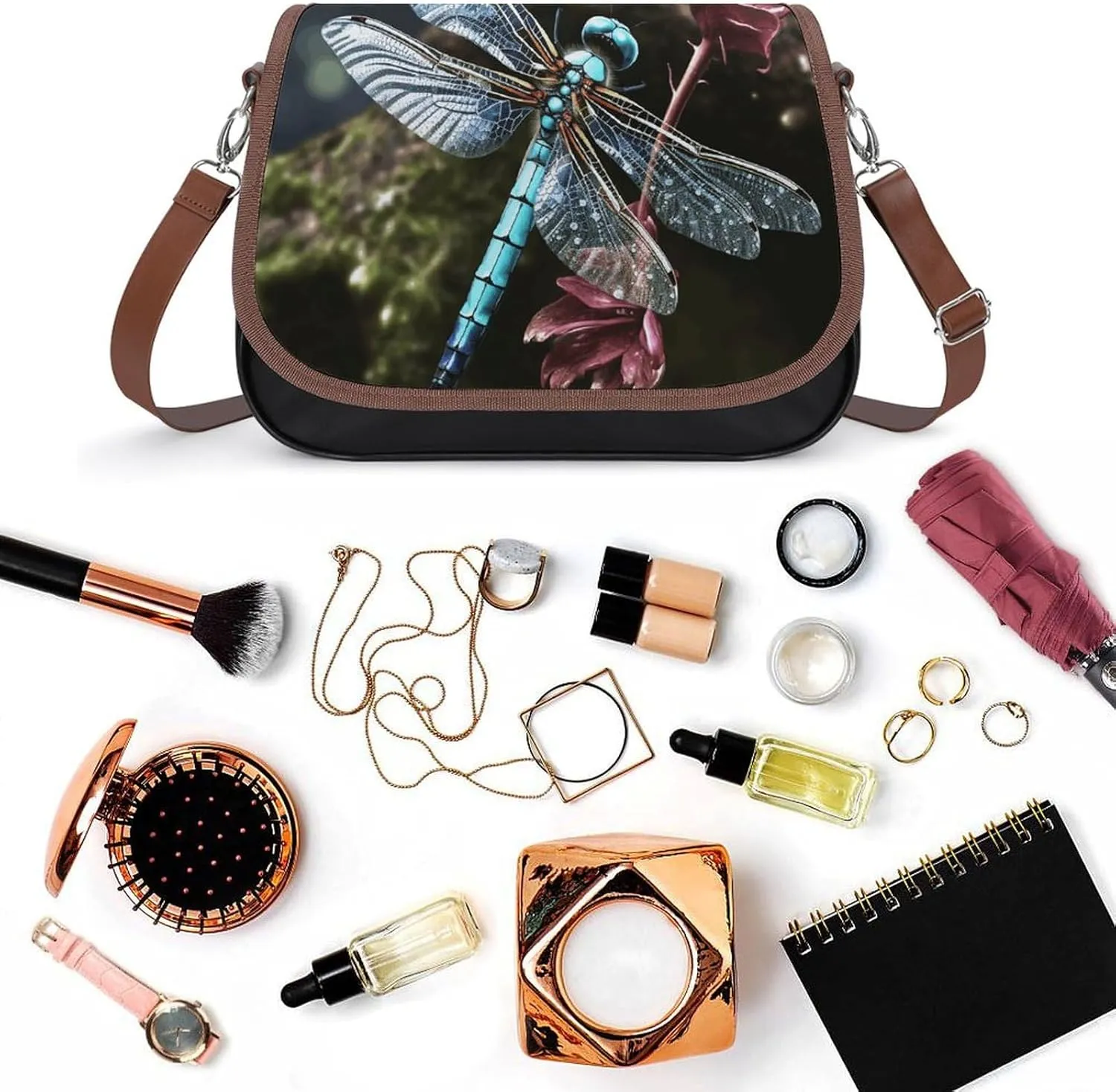Black And White Cow Print Crossbody Bags for Women Travel Shoulder Bag Small Leather Cross Body Handbags