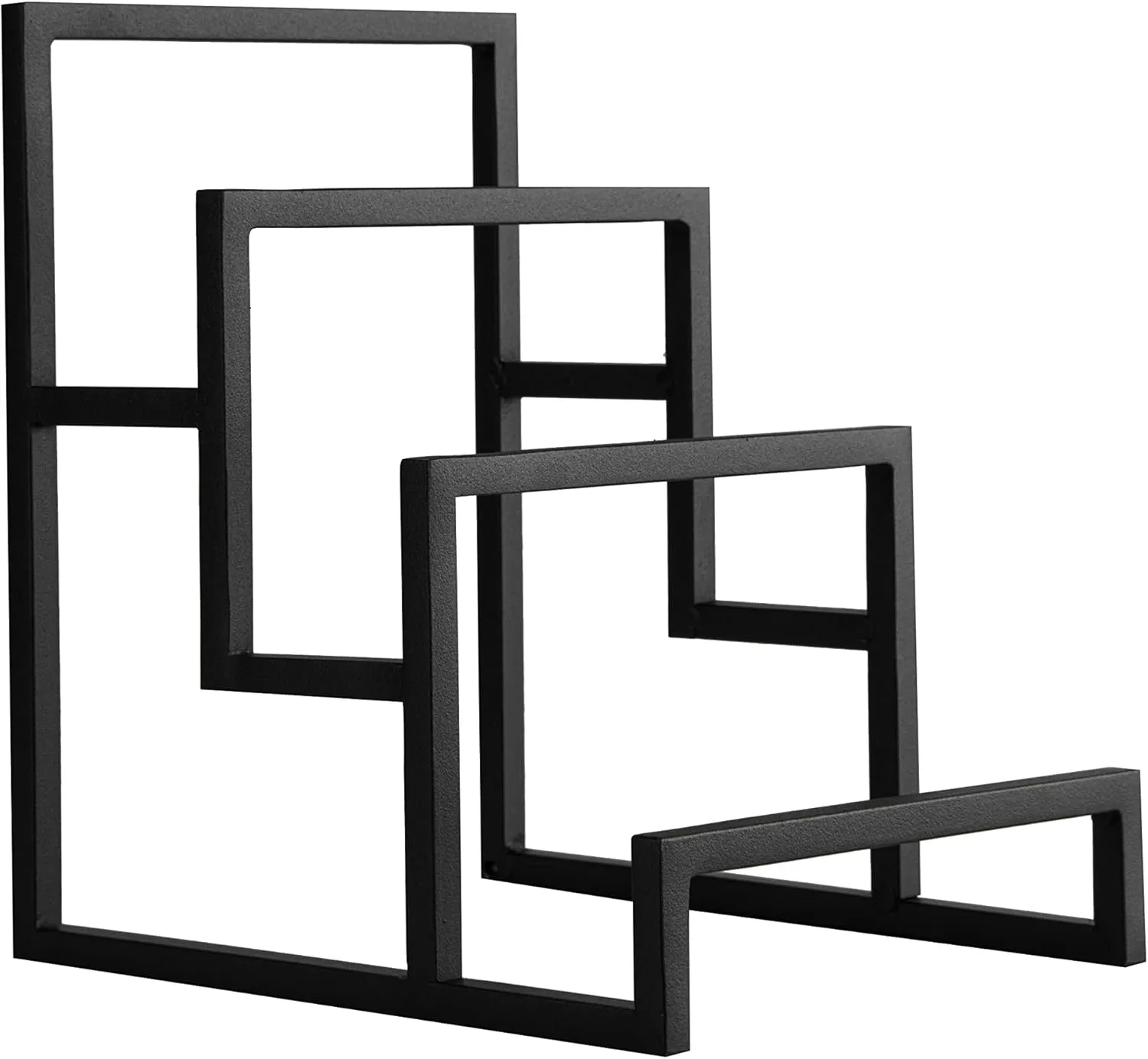 Black Clutch Display Stand - 3 Steps Clutch Handbag Holder Purse Closet Organizer - Wallet Displays Rack for Boutique Store (Matte Black)