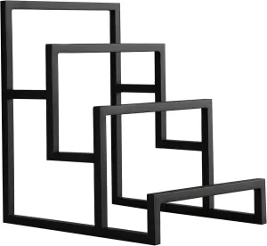 Black Clutch Display Stand - 3 Steps Clutch Handbag Holder Purse Closet Organizer - Wallet Displays Rack for Boutique Store (Matte Black)