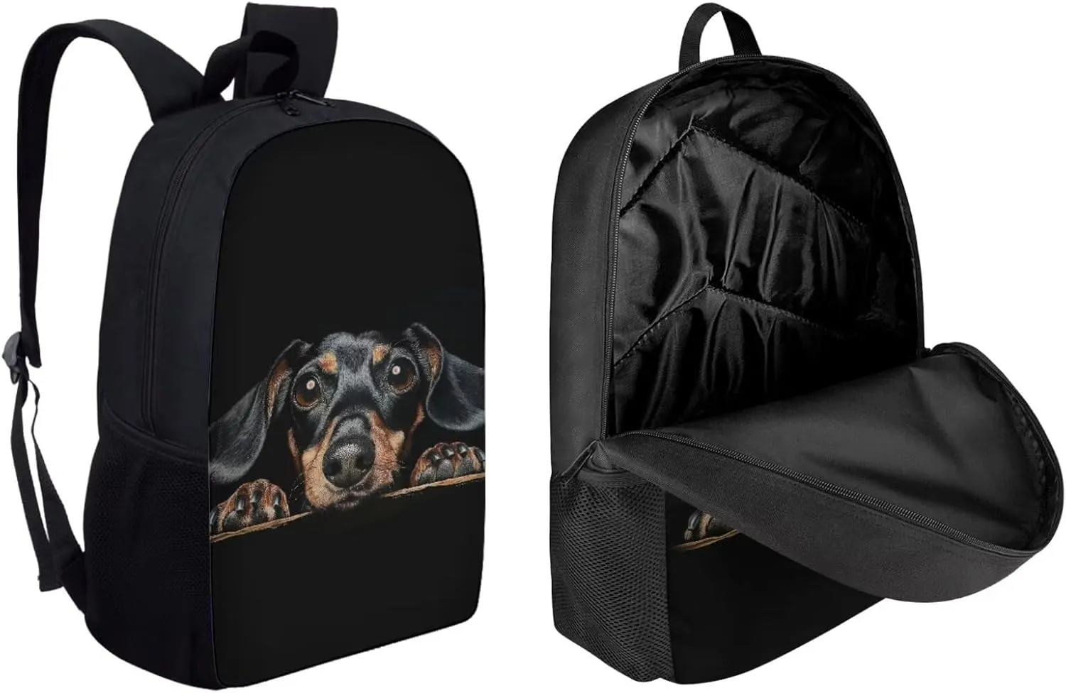 Black Dog Kids Backpack Set with Lunch Box and Pencil Case 3 Piece School Book Bags