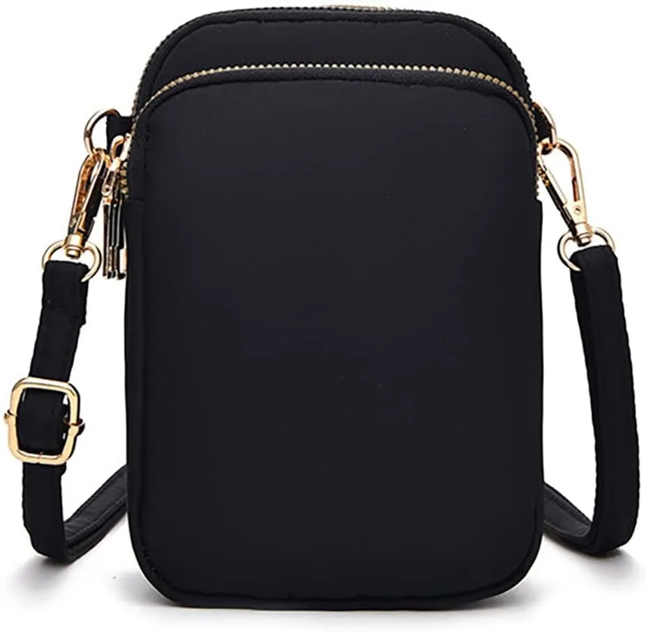 Black Mini Crossbody Purse Crossbody Bag Small Size Cellphone Purse Wallet Cross Over Body Bag Shoulder Pouch For Women Teen Girls