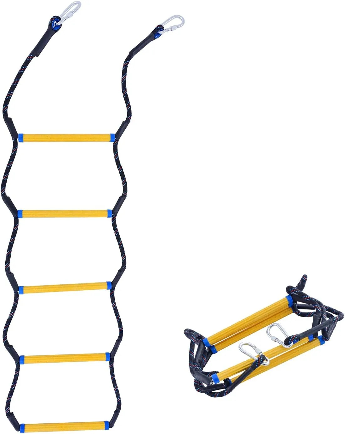 Boat Rope Ladder - 5 Step Heavy Duty & Safe Ladder, Compact Portable Design, Easy to Use for Swimming, Diving, Boat Rescue | Ideal for Swimmers, Fishermen, Family Water Activities
