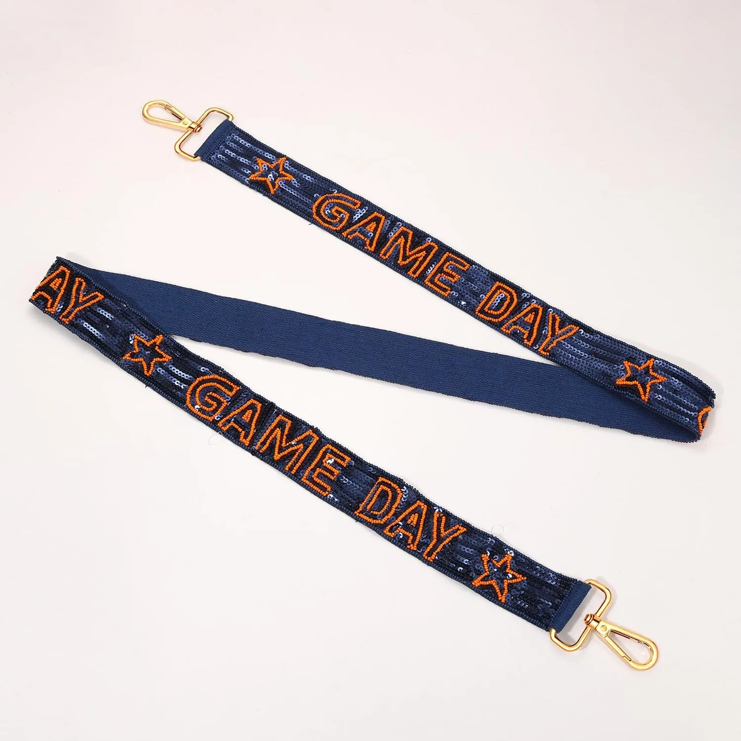 boderier Game Day Purse Straps Replacement Crossbody Bag Strap Beaded Sequins Strap for Clear Bag Football Accessories