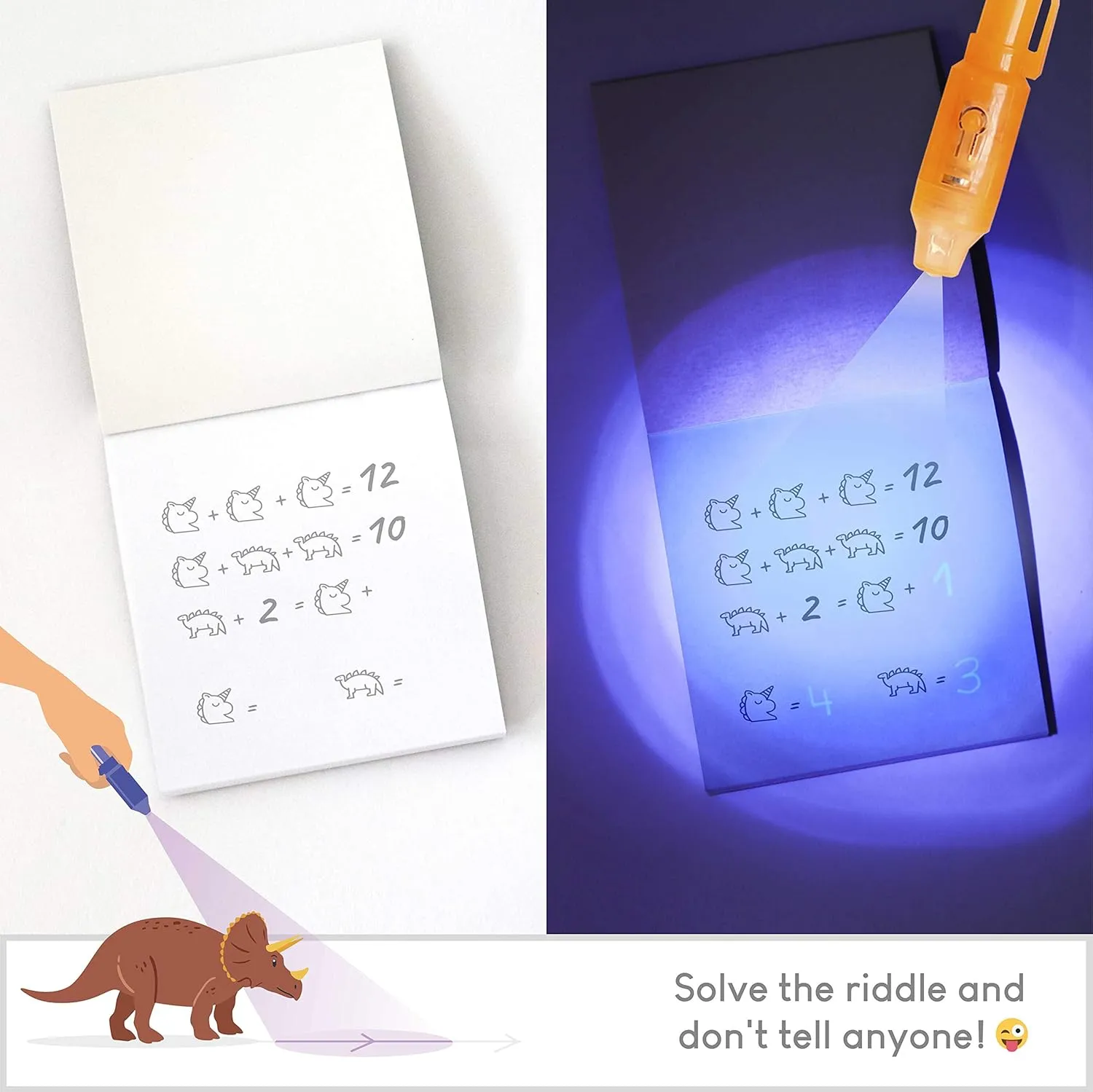 BONNYCO Invisible Ink Pen and Notebook Pack 32 Dinosaur Party Favors for Kids, Magic Spy Pen Goodie Bags Stuffers for Kids, Dinosaur Birthday Party Supplies, Goody Bag Stuffers Return Gifts Prizes