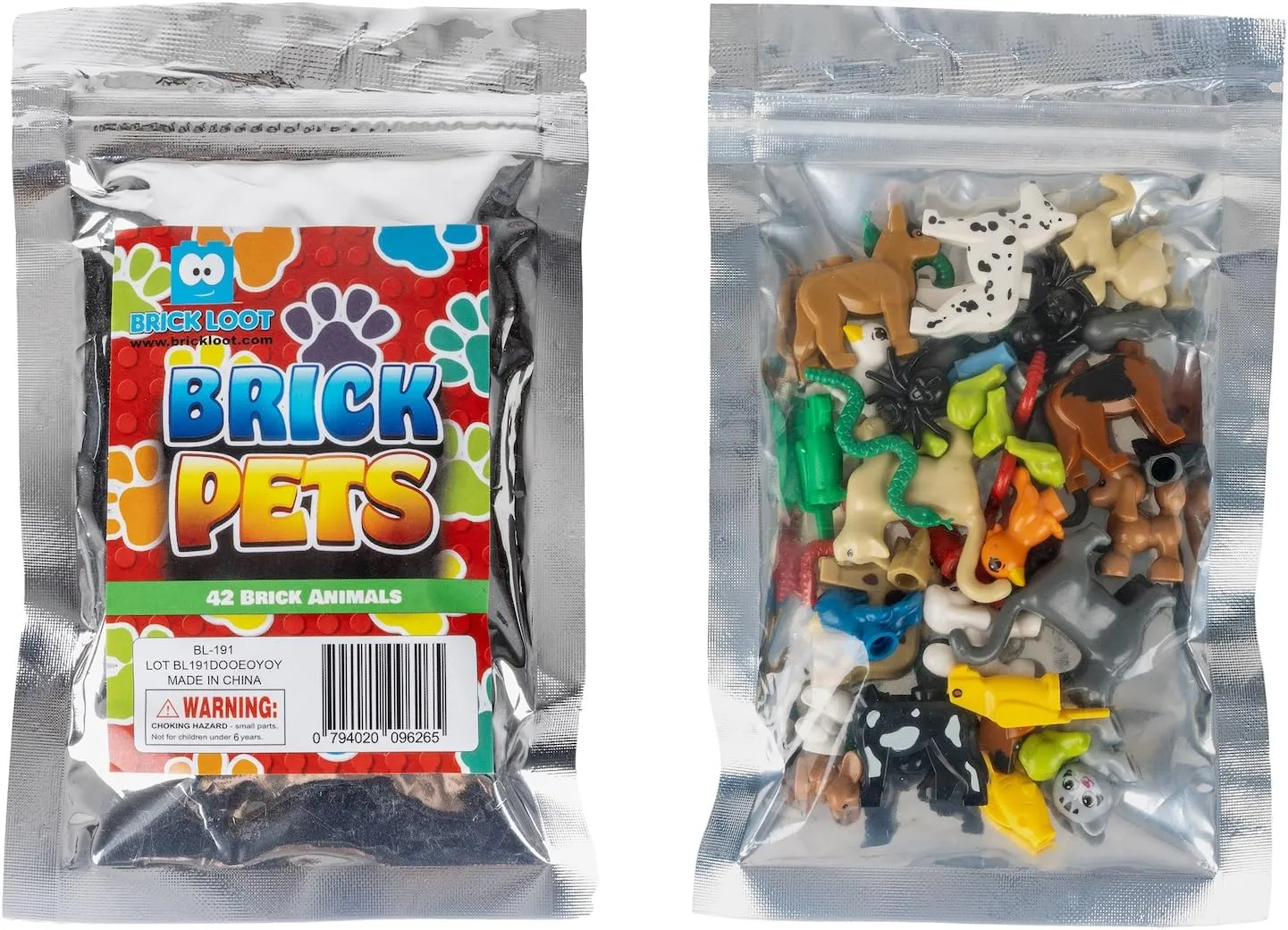Brick Loot ​Animal Toy Pet Pack – 42-Piece Miniature Animal Figures Set, Educational Playset for Kids, Includes Assorted Wild and Domestic Animals, Ideal for Learning and Imaginative Play​