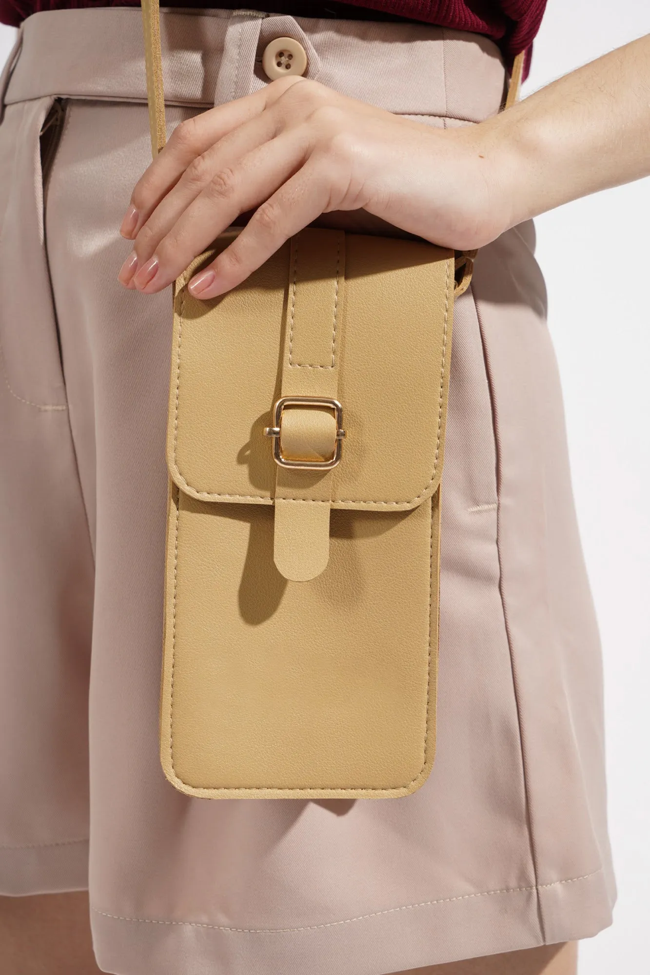 Buckled Flap Crossbody Phone Bag