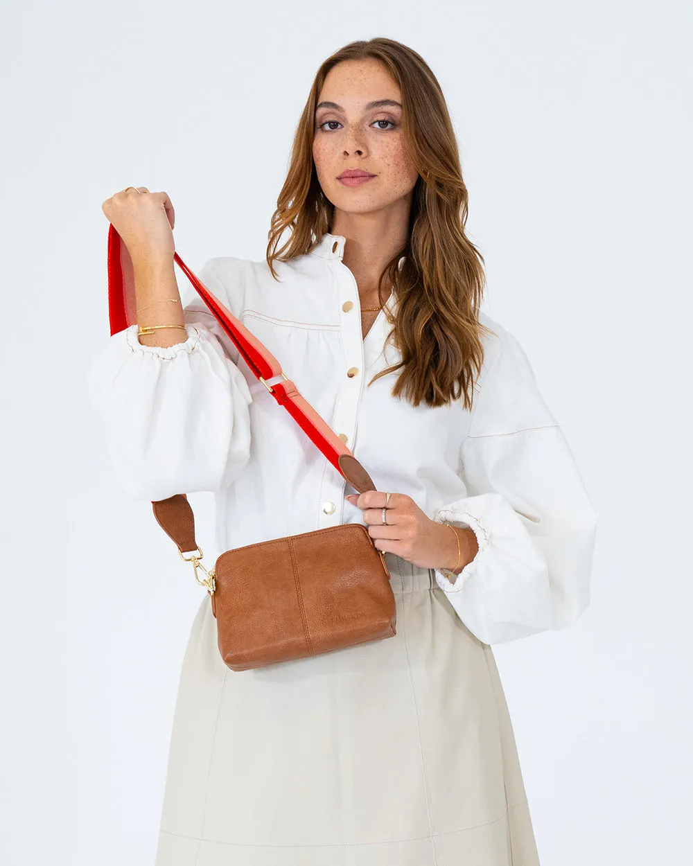 Burbank Crossbody - Tan Pebble