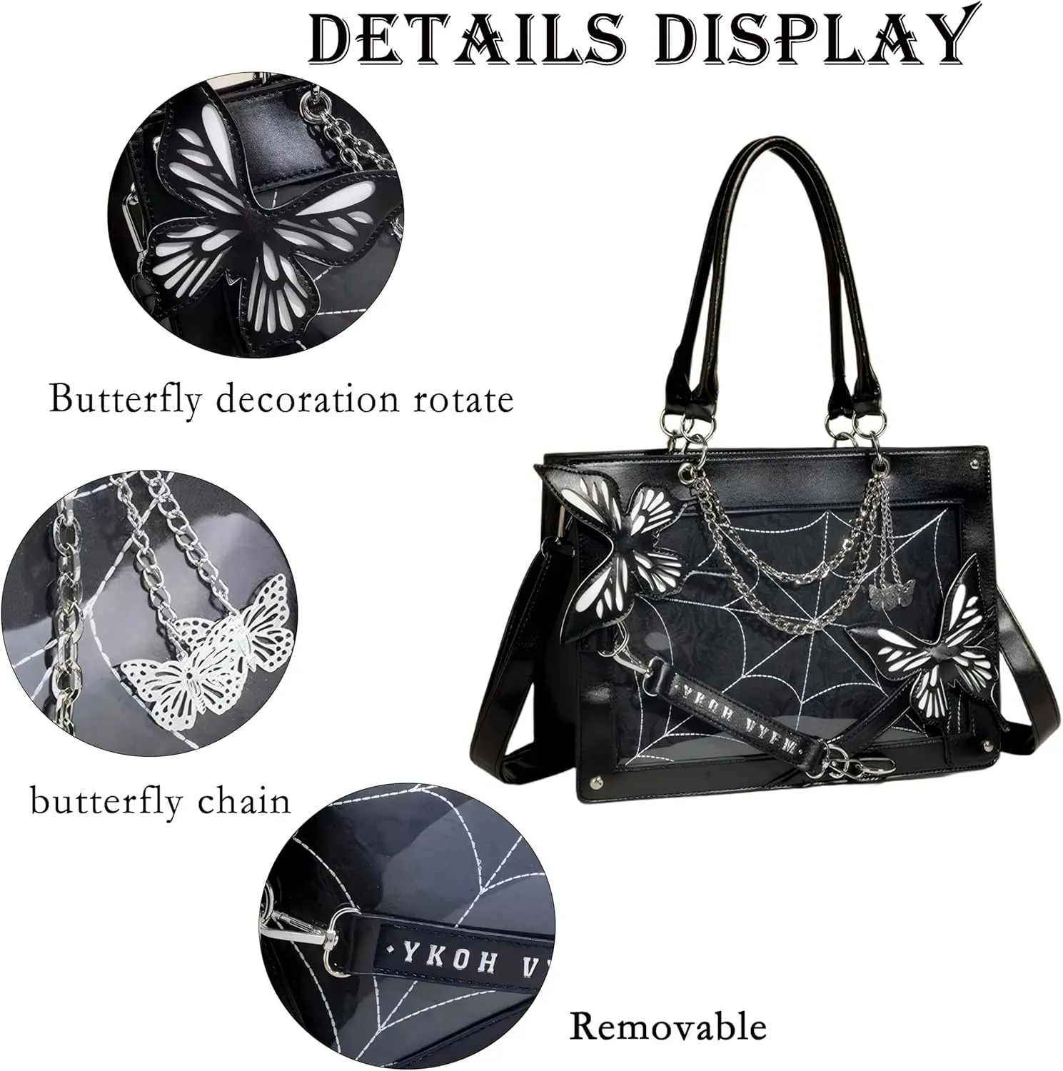 Butterfly Ita Bag Y2k Tote Shoulder Bag for Women Handbag Crossbody