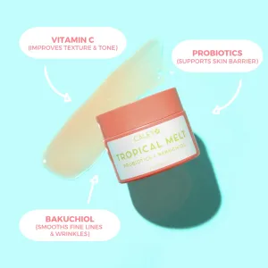 Caley Cosmetics Tropical Bakuchiol Cleansing Balm, Multi-purpose Makeup Remover or Skin and Body Moisturizer for a Healthy Glow, Plant-based Ingredients and Probiotics Rich (2 oz)