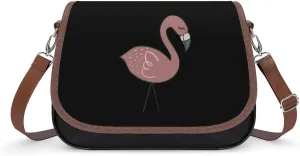 Campsite Flamingos Crossbody Bag Anti-Theft Side Shoulder Bags Adjustable Leather Messenger Bag Unisex