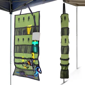 Canopy Organizer, HOMEYA 600D Oxford Bag Holder-Organize Your Awning, RV Canopy, Drink Holder, Paper Towel Storage, Sunscreen Pockets, Trash Bags Clips for Outdoor, Camping, Beach, Race, Soccer, Track