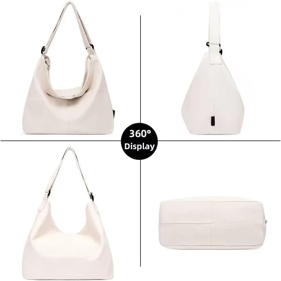Canvas Shoulder Bag for Women Casual Lightweight Crossbody Purse Ladies Hobo Bag Large Cotton Handbag for Everyday