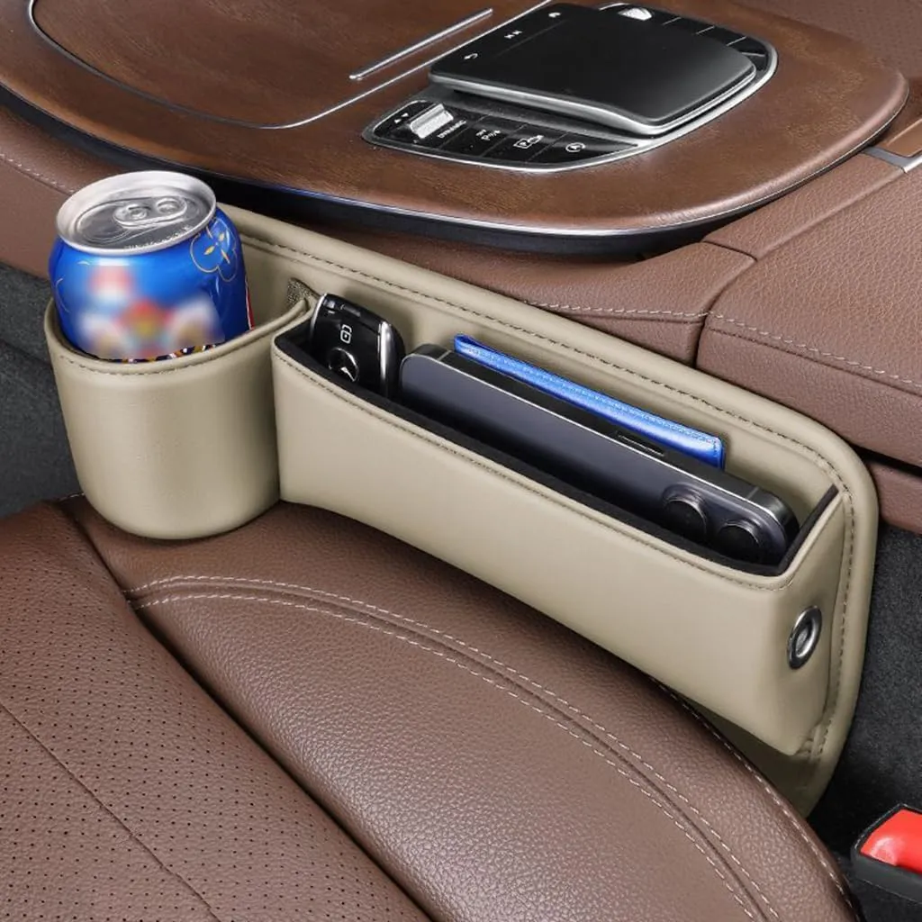 Car Seat Gap Filler Organizer for Land Rover Range Rover Sport III 2022 2023 2024 2025, Car Gap Filler Car Seat Storage Box Seat Gap Storage Box Car Accessories,Beige