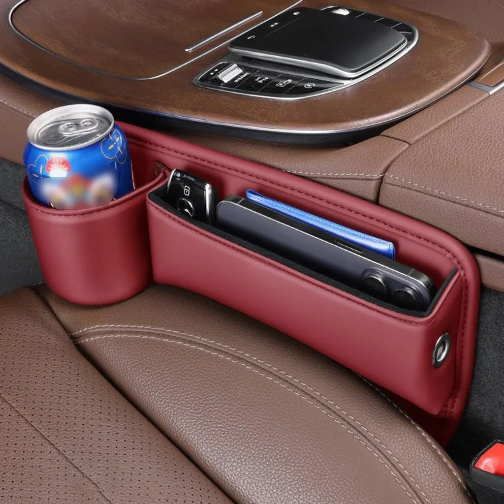 Car Seat Gap Filler Organizer for Mazda CX-3 2015-2024, Car Gap Filler Car Seat Storage Box Seat Gap Storage Box Car Accessories,Red