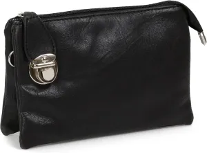 Caracol Women's Crossbody Purse Bag With Adjustable Removable Shoulder Strap and Wristlet Vegan Leather