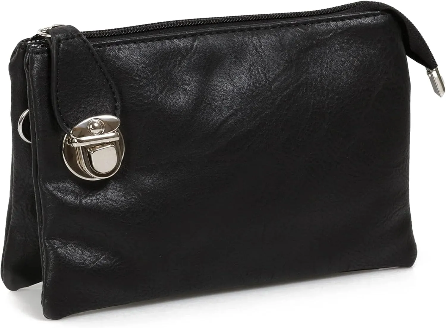 Caracol Women's Crossbody Purse Bag With Adjustable Removable Shoulder Strap and Wristlet Vegan Leather
