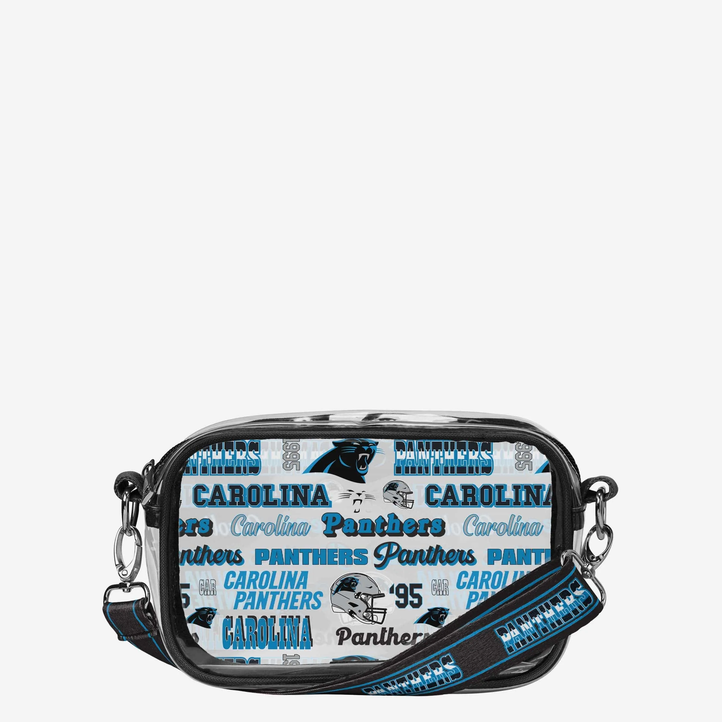 Carolina Panthers Repeat Retro Print Clear Crossbody Bag