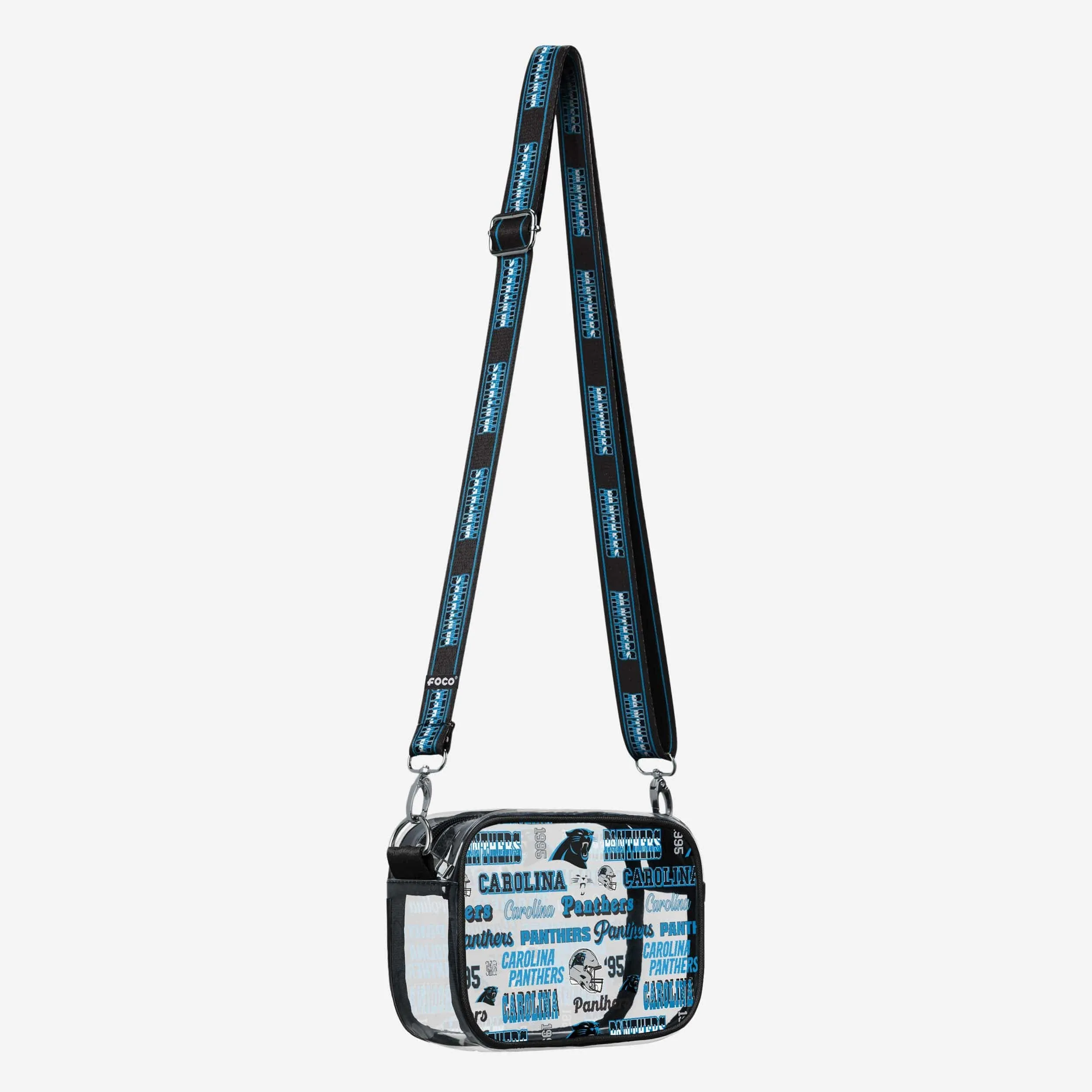 Carolina Panthers Repeat Retro Print Clear Crossbody Bag