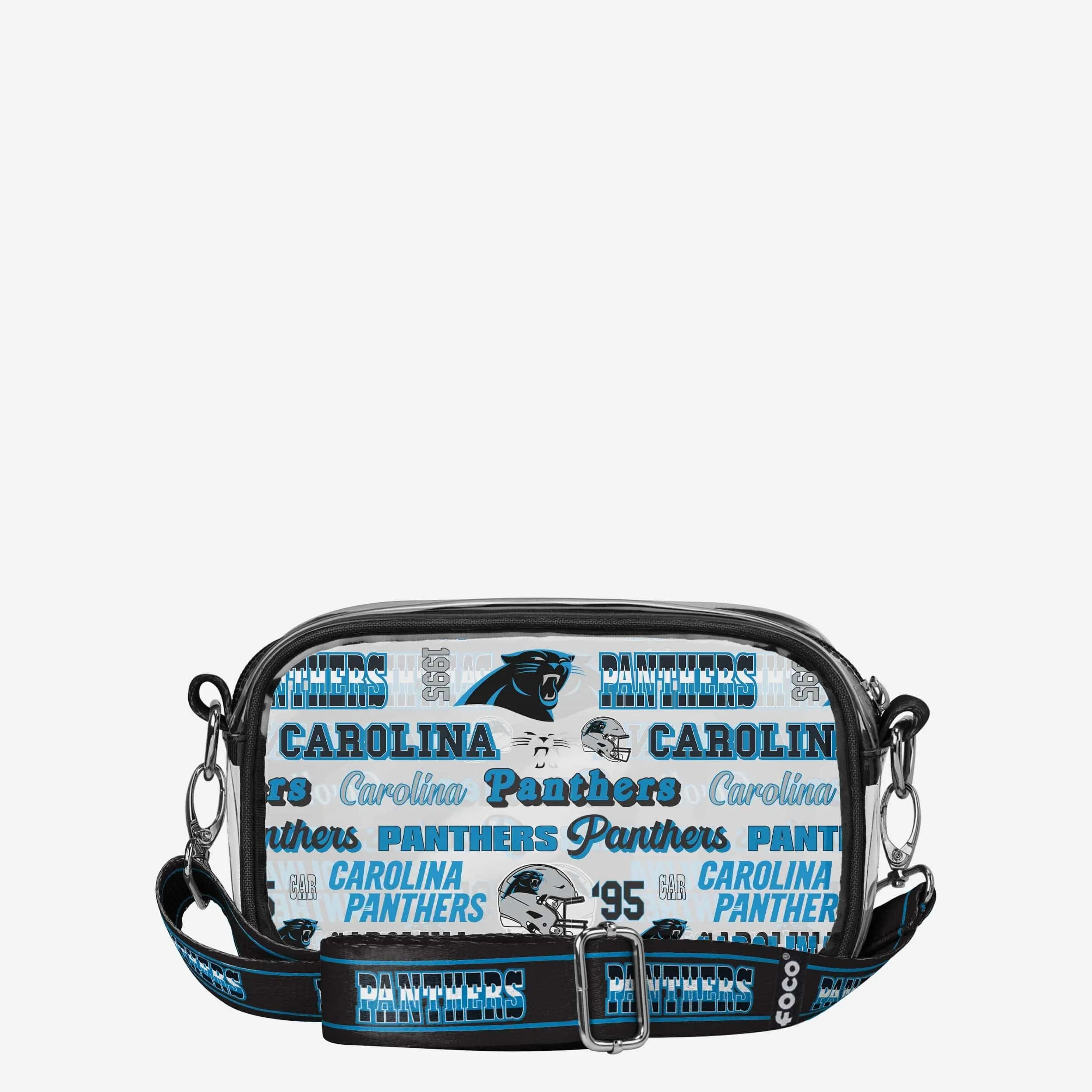 Carolina Panthers Repeat Retro Print Clear Crossbody Bag