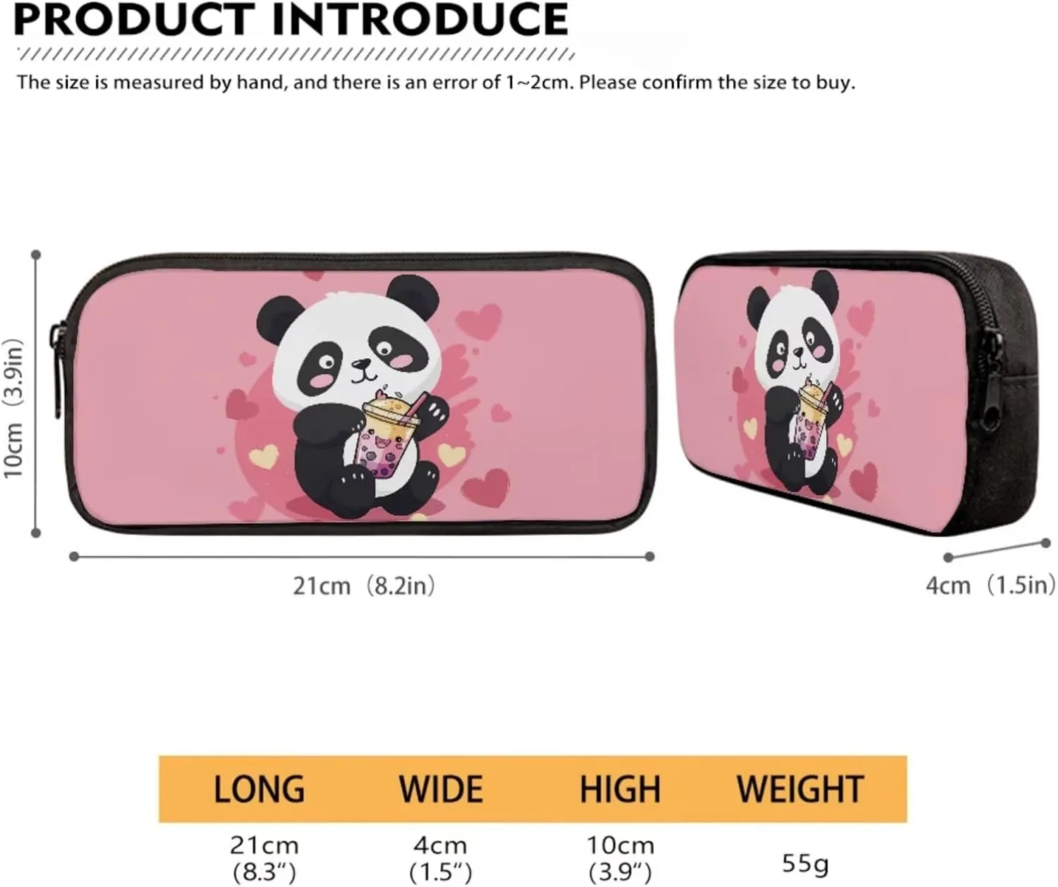 Cartoon Panda School Backpack for Girls 6 Year Old 3-Piece Schoolbags Set with Lunch Box Pencil Case Preschool Cute Book Bag Large Capacity Travel Duffel Bags Daycare Bag