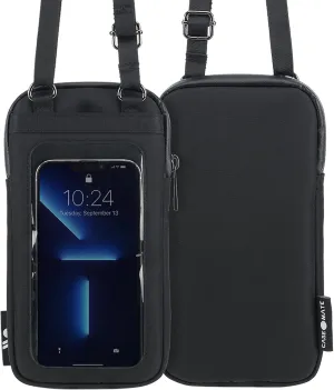 Case-Mate Crossbody Bags for Women - Sling, Shoulder Travel Bag w/Clear Phone Holder Pouch [Touchscreen Compatible] Adjustable Lanyard Strap for iPhone 16 Pro Max/iPhone 15/14 Pro/13/12 - Black