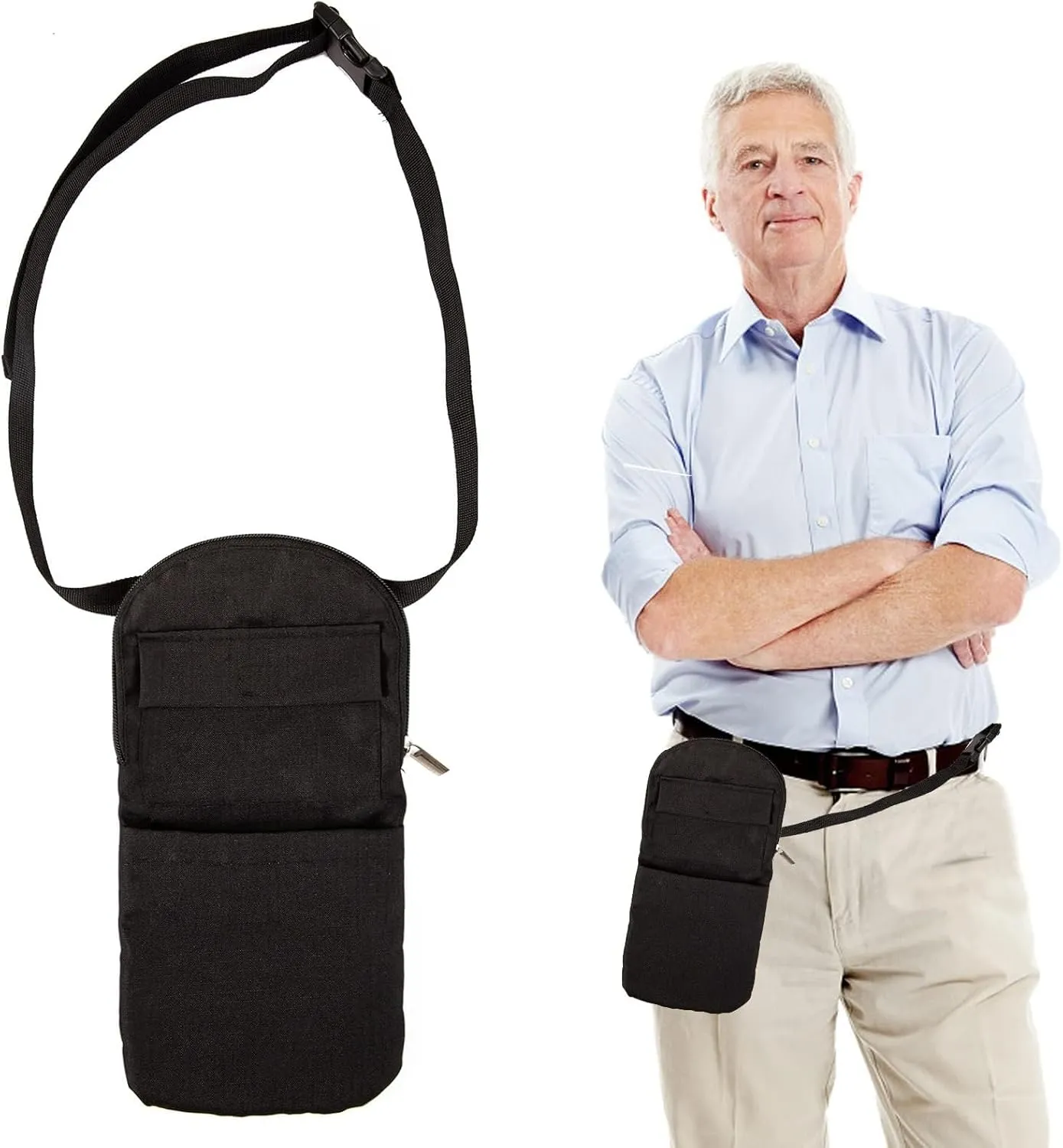 Catheter Bag Cover with Belt,Urine Drainage Bag Holder,Nephrostomy Tube and Drainage Bag Cover,nephrostomy Bag Holder,nephrostomy Drainage Bag for Wheelchair and Bed-nephrostomy Supplies (Black)