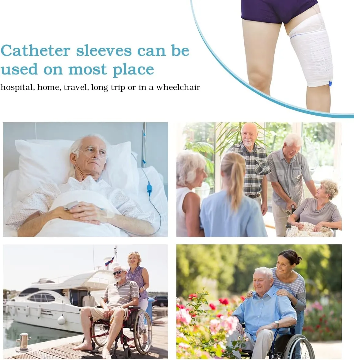 Catheter Leg Bag Holder 2 Count Fabric Catheter Sleeves Urine Leg Bag Holder - Urinary Drainage Bag Stay in Place Urine Bags for Legs Foley Catheter Bag Holder Strap for Men or Women Wheelchairs (L)