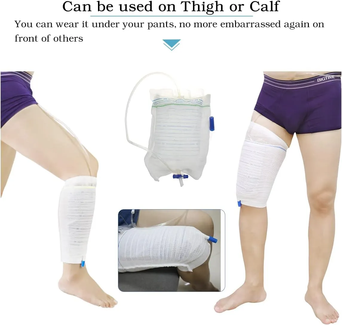 Catheter Leg Bag Holder 2 Count Fabric Catheter Sleeves Urine Leg Bag Holder - Urinary Drainage Bag Stay in Place Urine Bags for Legs Foley Catheter Bag Holder Strap for Men or Women Wheelchairs (M)
