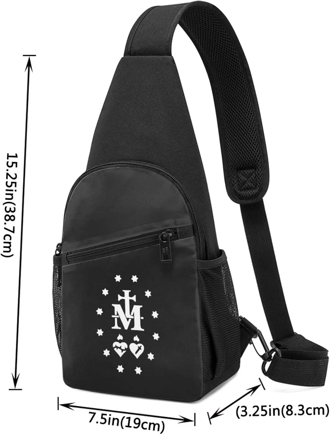 Catholic Virgin Mary Sacred Heart Unisex Chest Bag Lightweight Crossbody Shoulder Bag Travel Pocket