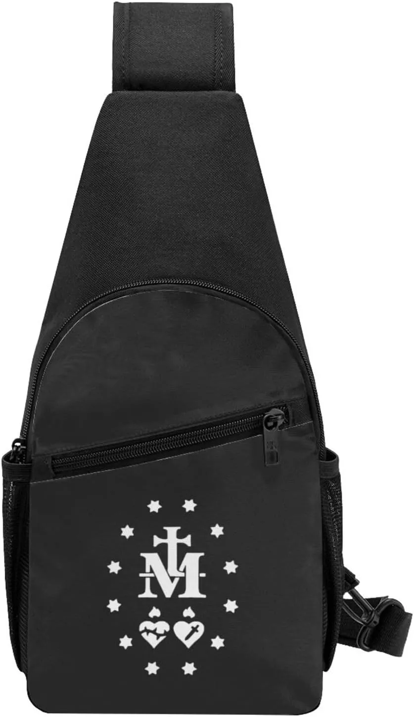 Catholic Virgin Mary Sacred Heart Unisex Chest Bag Lightweight Crossbody Shoulder Bag Travel Pocket