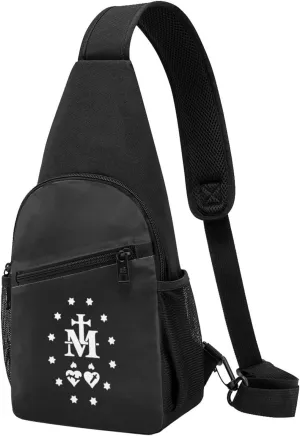 Catholic Virgin Mary Sacred Heart Unisex Chest Bag Lightweight Crossbody Shoulder Bag Travel Pocket
