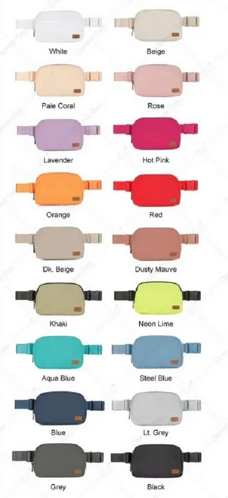 C.C Unisex Adjustable Strap Waist Pouch Crossbody Belt Bag Fanny Pack, Dusty Mauve