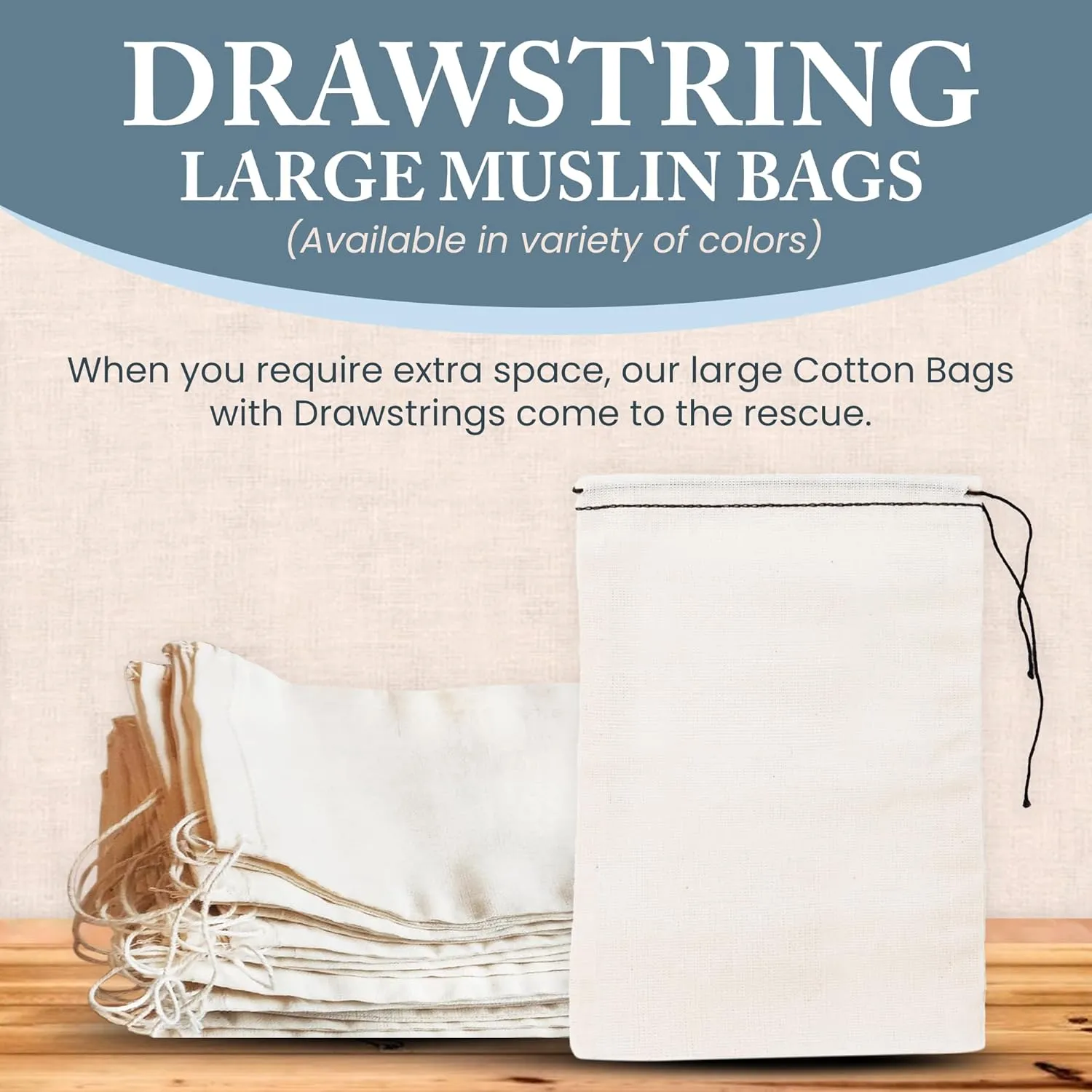 Celestial Gifts Muslin Bags with Drawstring 10pcs, 8x10 - Large Drawstring Bags Bulk - For Gifts, Parts, Party Favor and DIY Craft - 100% Cotton - Made in USA - (Red Hem & Orange Drawstring)