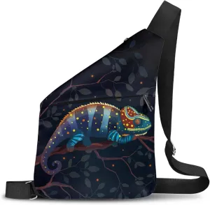 Chameleon Men Crossbody Bag Large Capacity Cross Body Bag for Gentleman Sling Bag with Front Pocket Personal Pocket Bag for Travel Crossbody Bags for Men Travel Outdoors