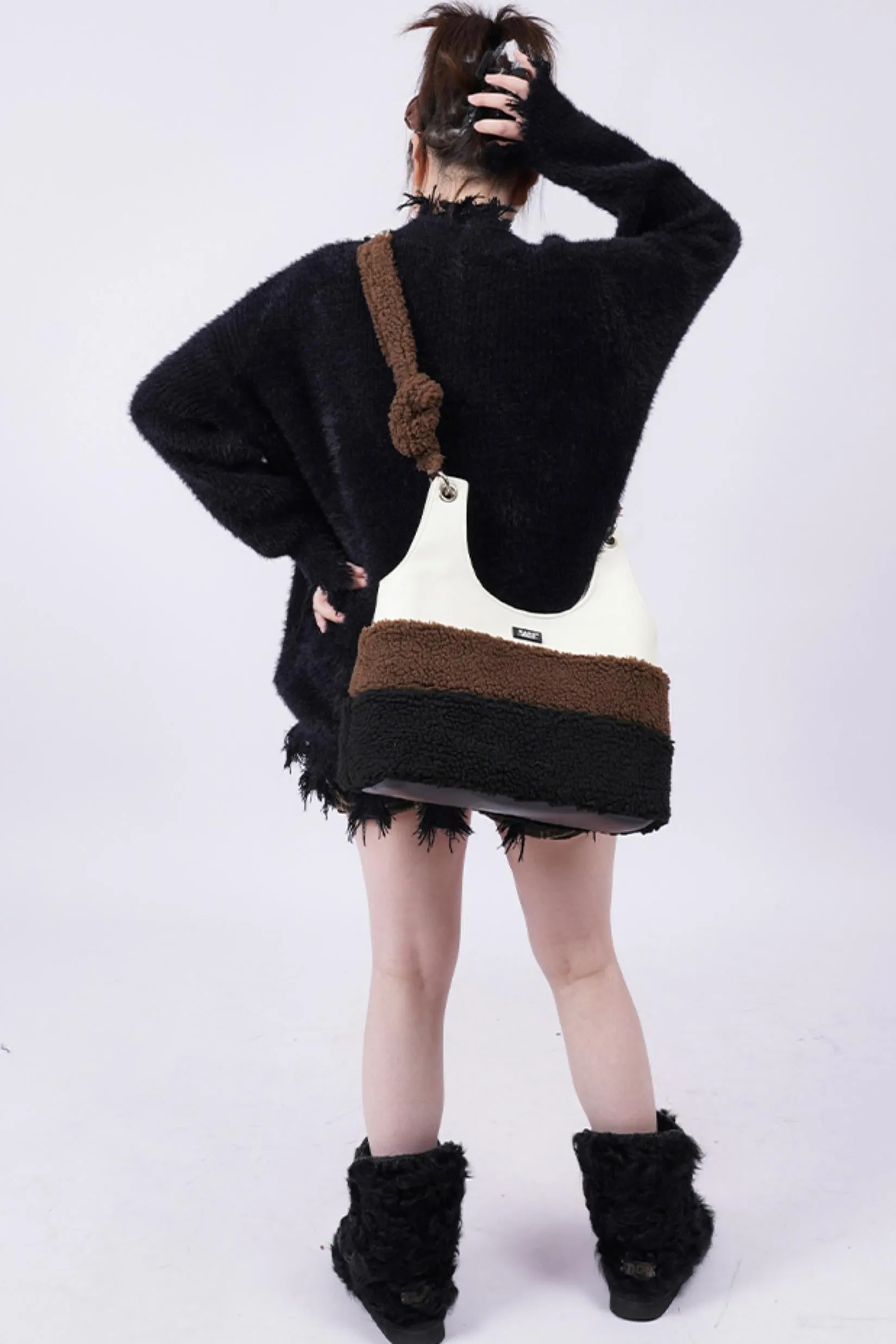 Chic Stripe Crossbody Tote Bag