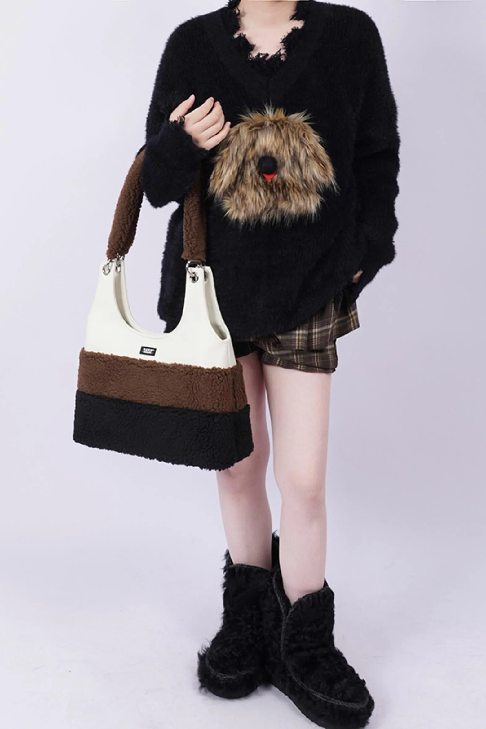 Chic Stripe Crossbody Tote Bag