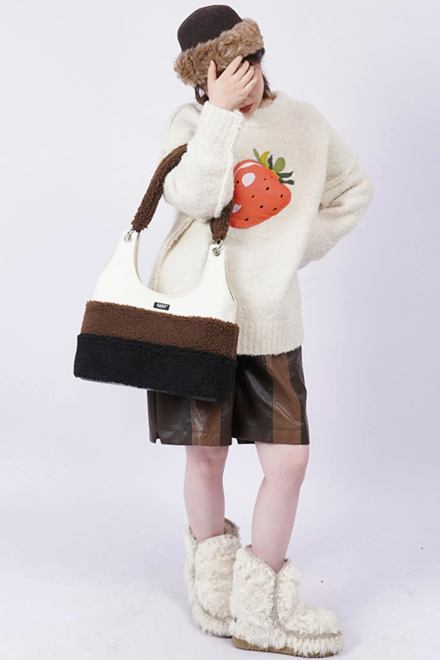 Chic Stripe Crossbody Tote Bag