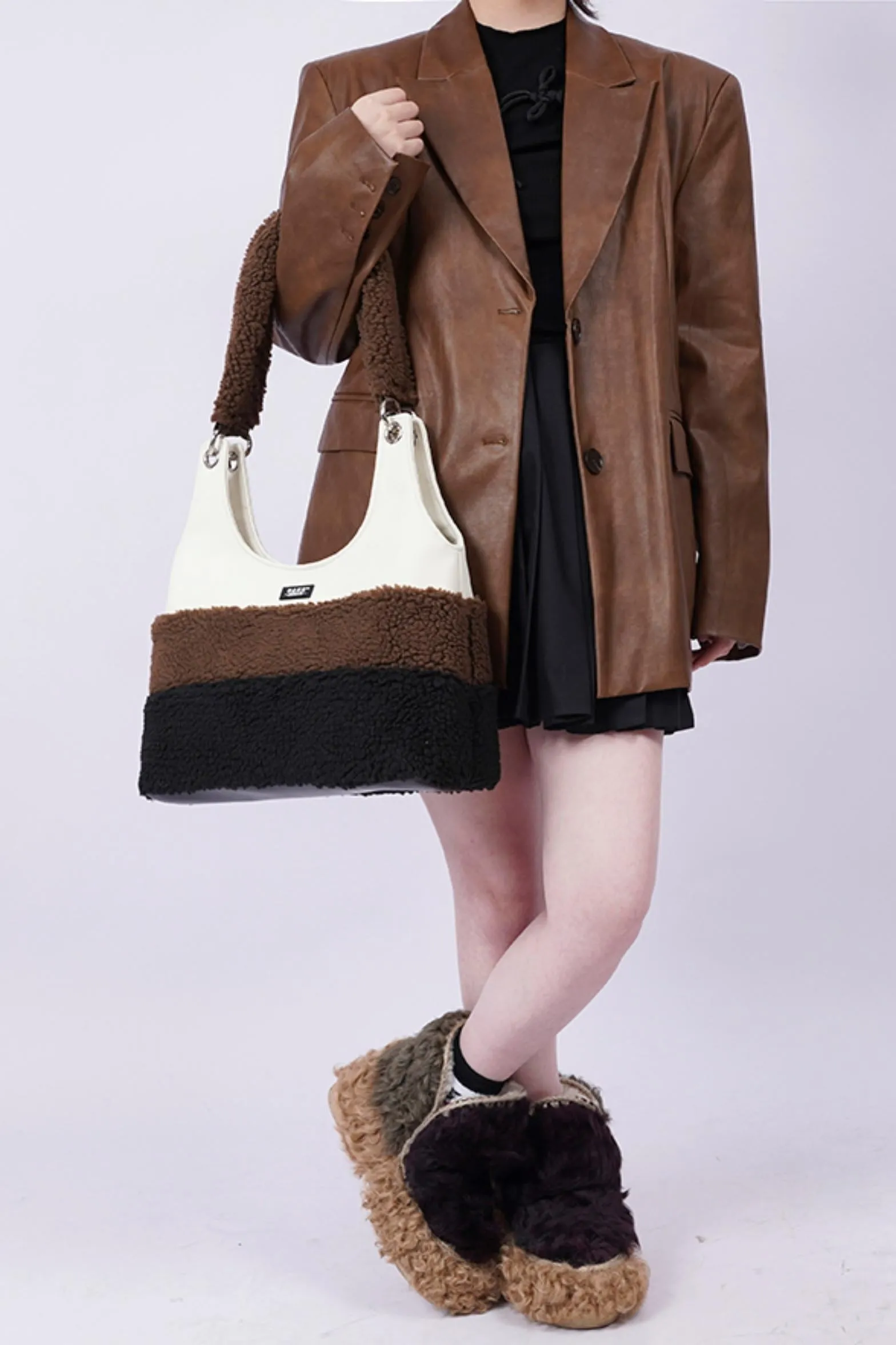Chic Stripe Crossbody Tote Bag