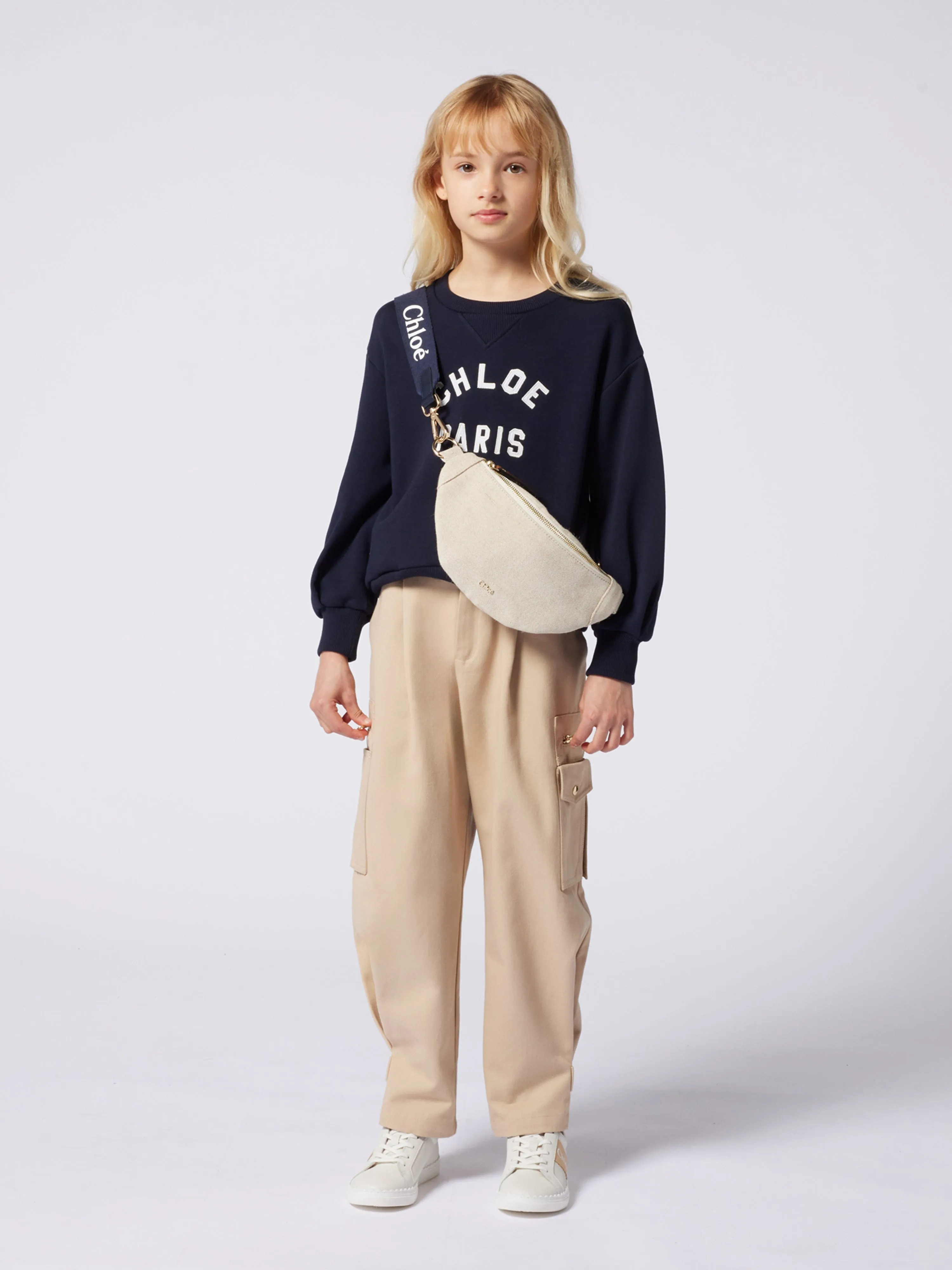 Chloé Girls Canvas Belt Bag in Beige (23cm)