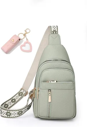 Christmas Gift for Mom & Wife&Friends, Women's Crossbody Bag, Sling Bag, Chest Bag, Front Waist Pack Vegan Leather.