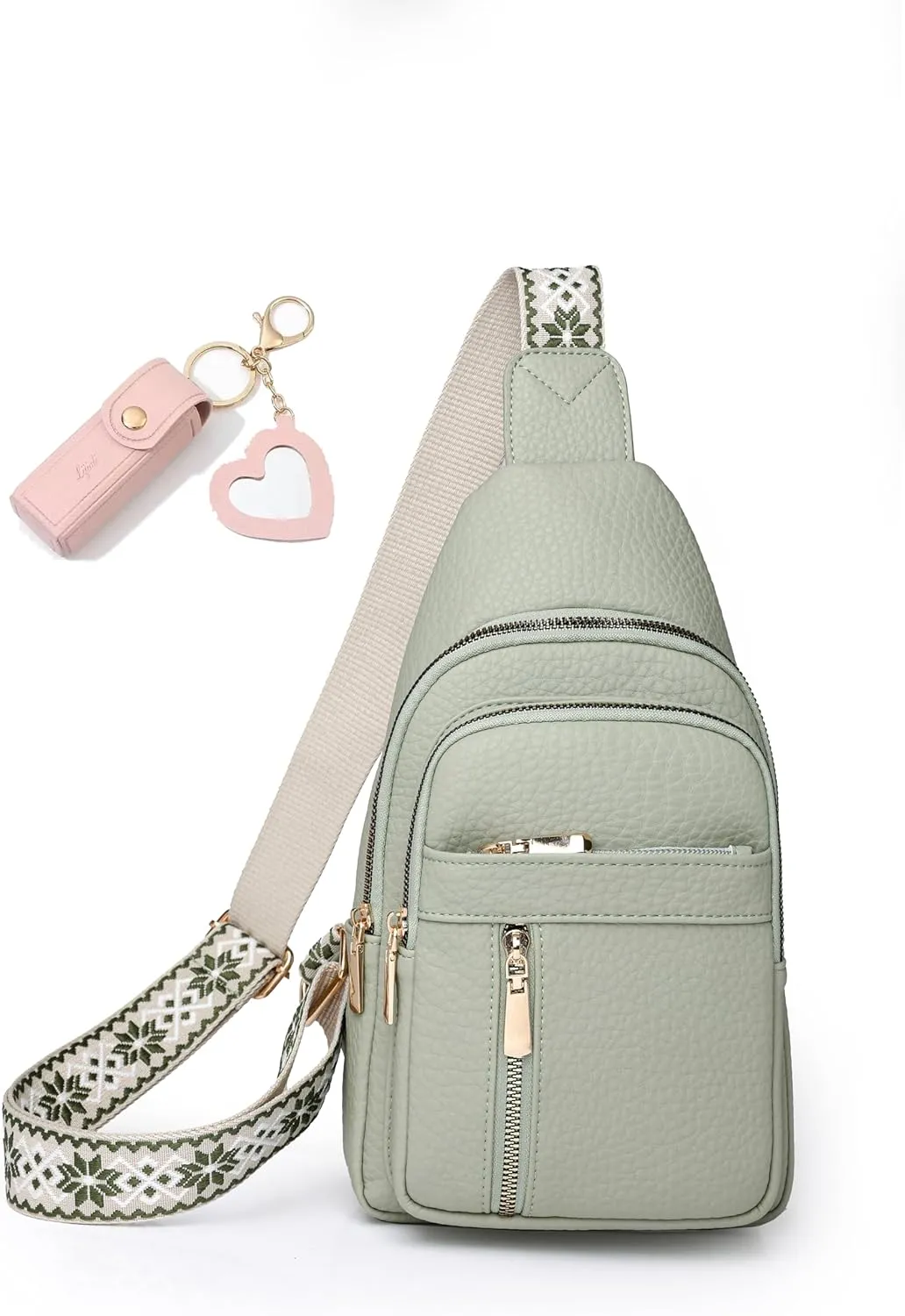 Christmas Gift for Mom & Wife&Friends, Women's Crossbody Bag, Sling Bag, Chest Bag, Front Waist Pack Vegan Leather.