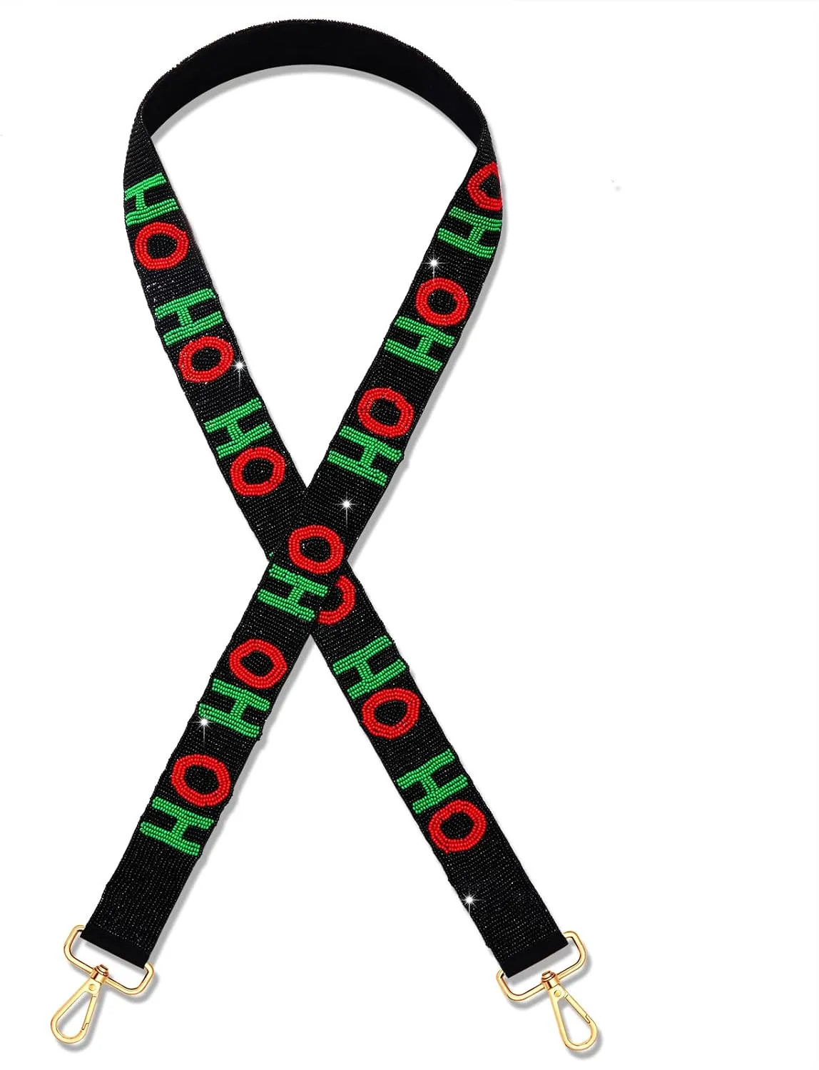 Christmas Purse Straps Replacement Crossbody Bag Strap Beaded HOHOHO Strap Wide Shoulder Strap Christmas for Women
