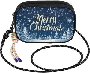 Christmas Snowflake Forest Crossbody Bag for Women Cell Phone Purses Women's Small Shoulder Handbags Wallet Purse with Strap