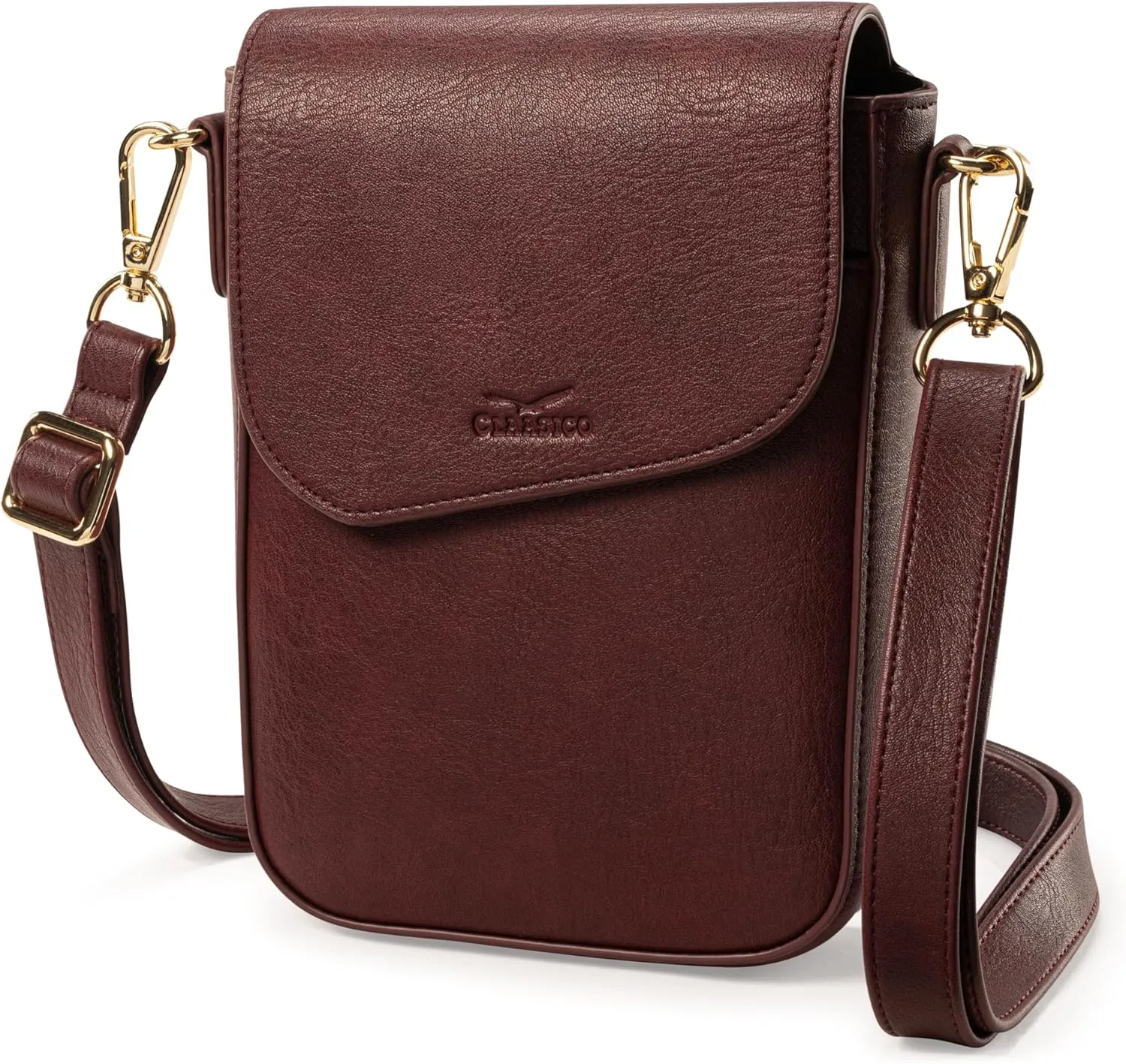 Claasico Crossbody Bag for Women, RFID Phone Purse, Card Slots Coin Pocket w/strap, Phone Holder PU Leather Crossbody Purse