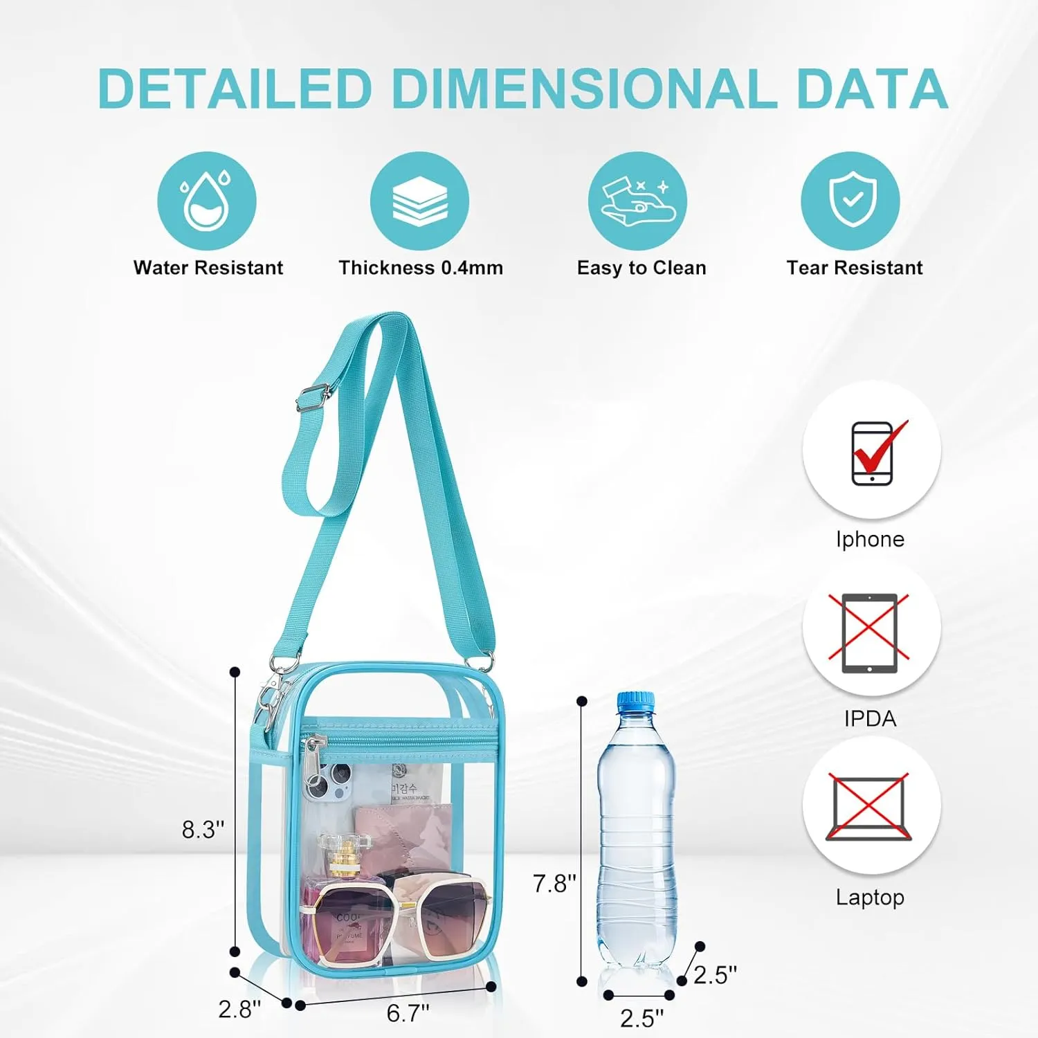 Clear Bag Stadium Approved Clear Purse for Women Clear Crossbody Bag for Stadium Events Concerts Festivals