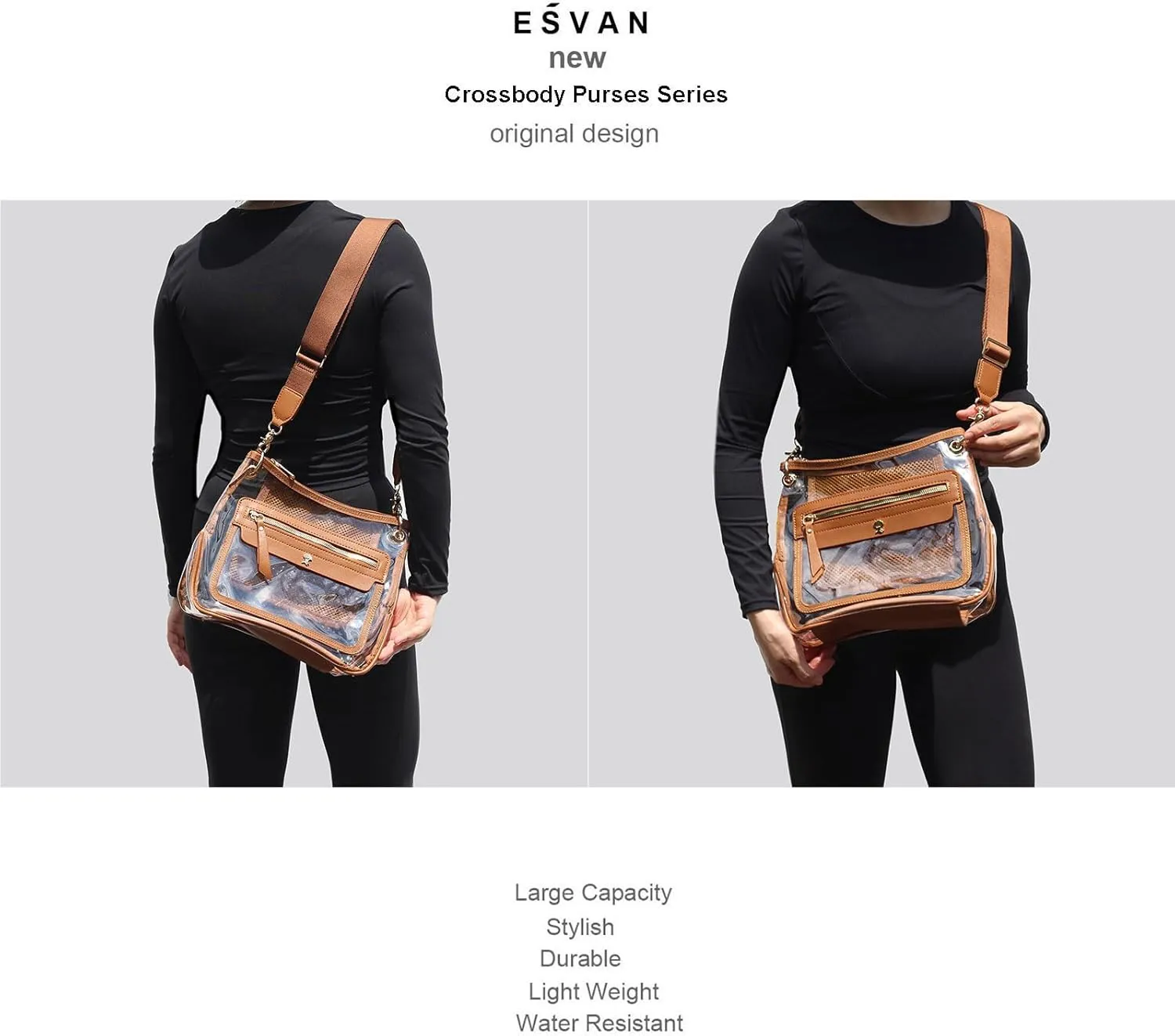 Clear Crossbody Bags for Women Stadium Approved Clear Purse for Concert Transparent Events Plastic Bag