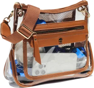Clear Crossbody Bags for Women Stadium Approved Clear Purse for Concert Transparent Events Plastic Bag