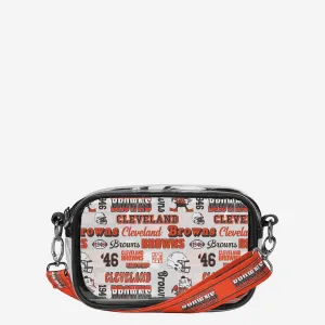 Cleveland Browns Repeat Retro Print Clear Crossbody Bag